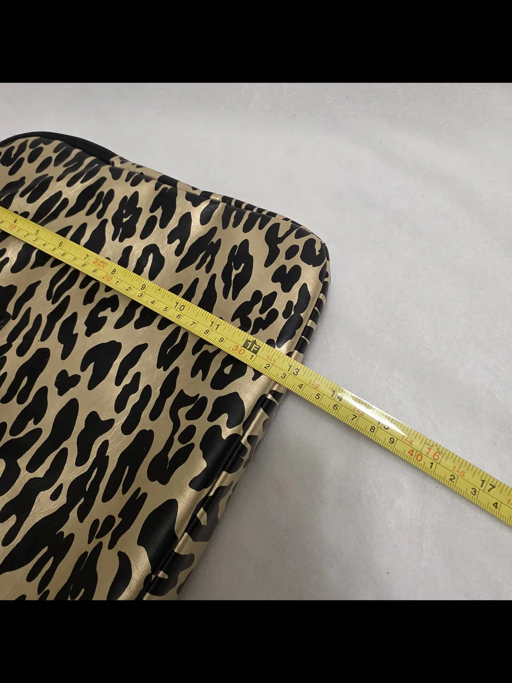 Betseyville by Betsey Johnson Laptop Bag Case Sleeve Gold Metallic Leopard Y2K